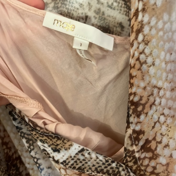 Maje Sz 1 3/4 sleeve snakeskin print dress - Picture 5 of 16